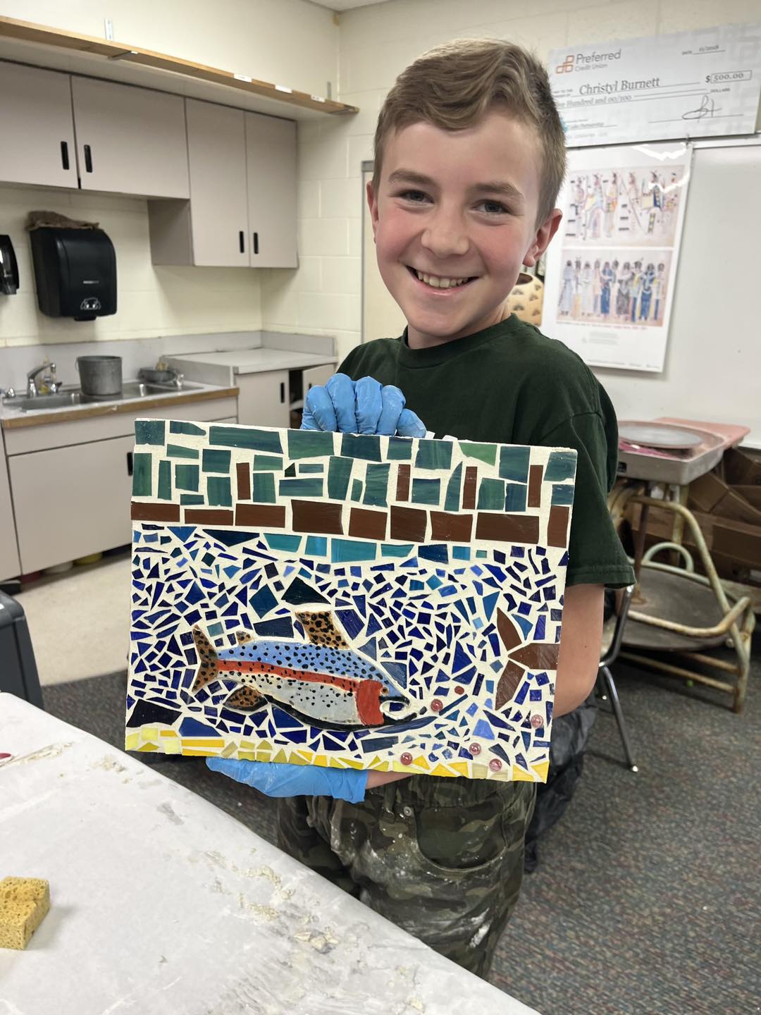 GLVP student with mosaic