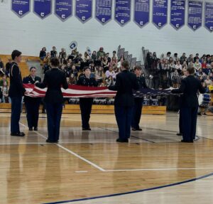 JROTC folding American flag