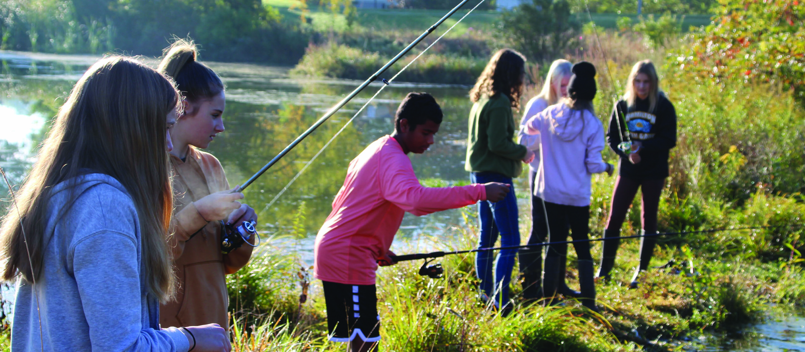 Students fishing