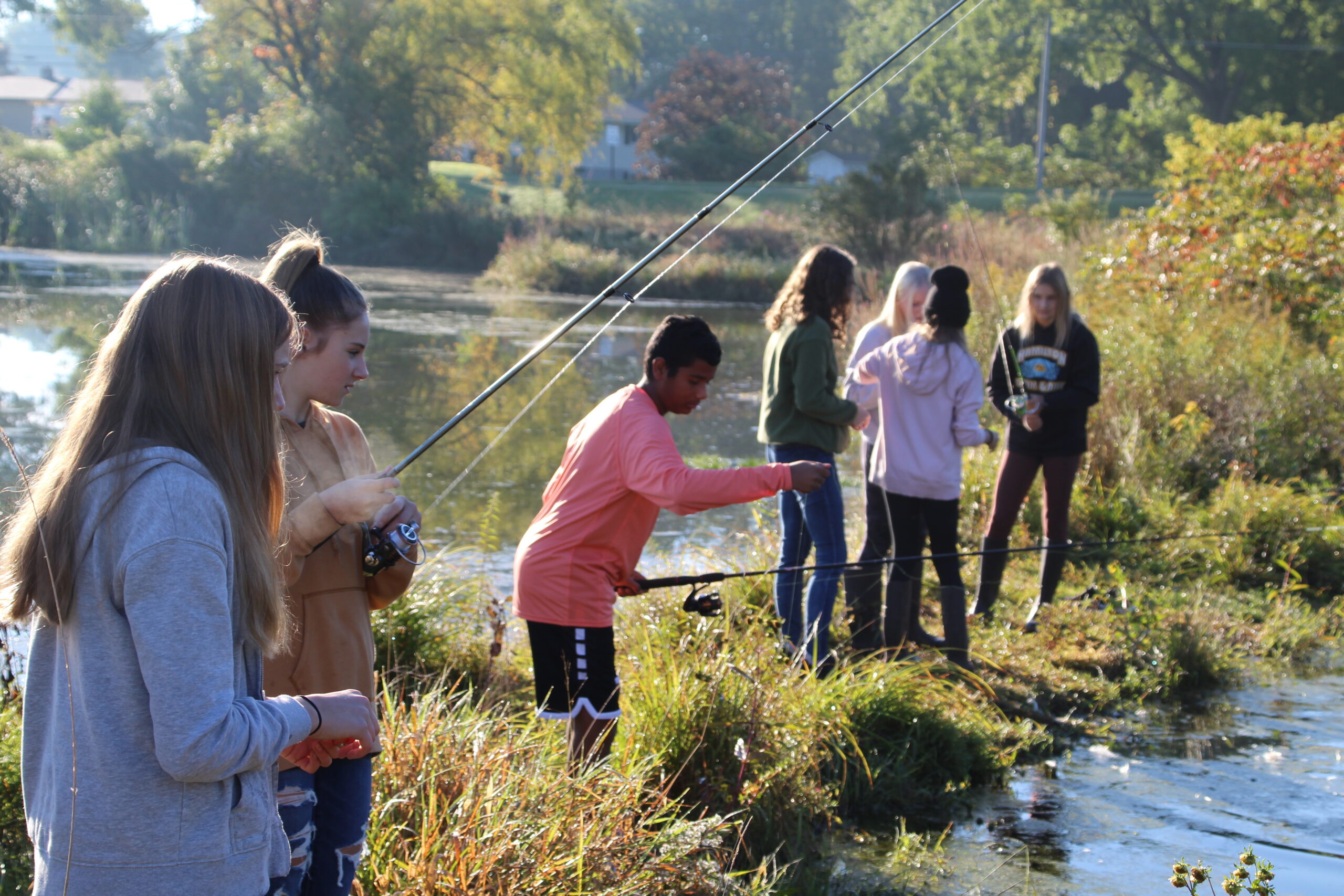 Students fishing