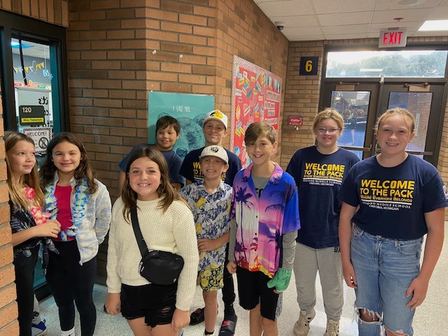 Older students welcoming younger students to middle school