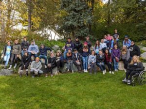 Students who participated in the neighborhood clean up project
