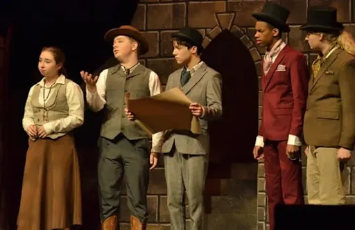 Drama students on stage